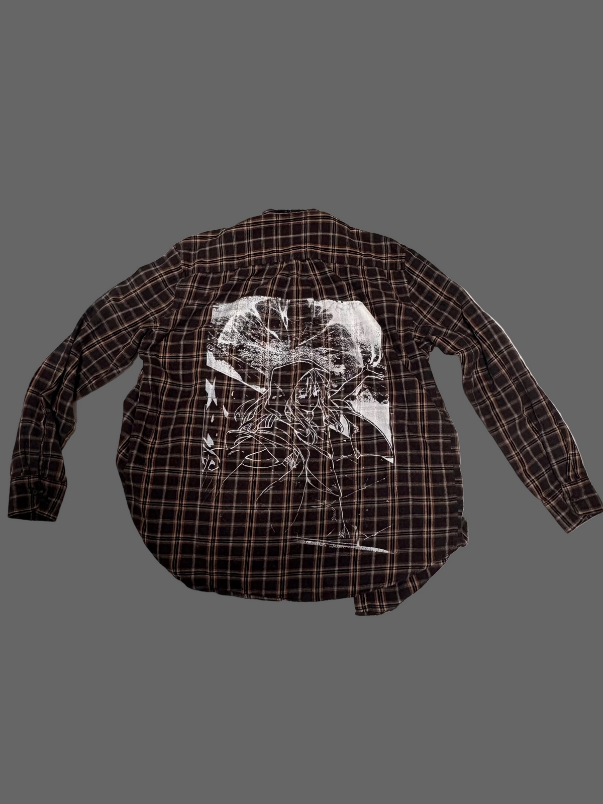 Rimaru Tempest Back Print Plaid Shirt