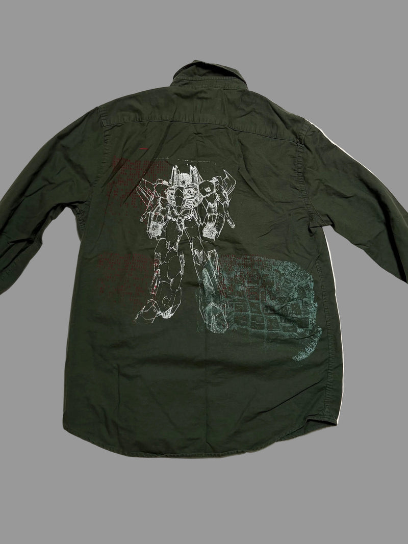 Medium Express Green Transformer Button Down